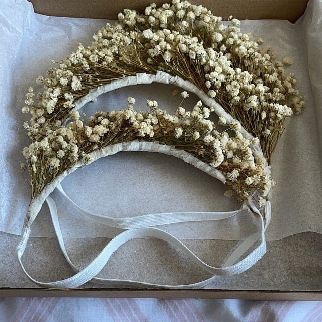 hiddenbotanicsweddings Hair Crowns Flower Girl Crown / Baby Floral Crown / Baby's Breath Baby Crown / Newborn Crown / Newborn Photo Prop / flower crown baby