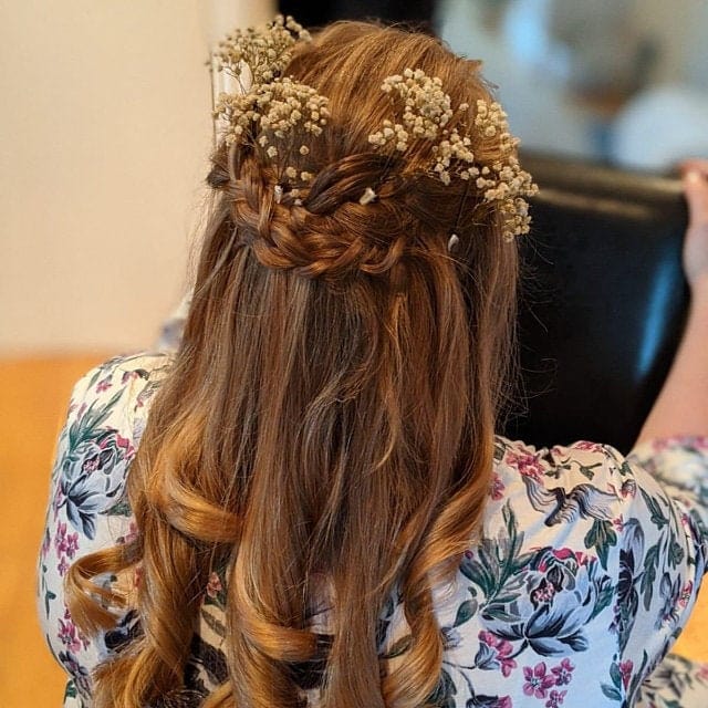 hiddenbotanicsweddings Hair Pin Sets Gypsophila Hair Pin, White Baby's Breath Bridal Hair Pin, Real Dried Flowers, Woodland Weddings, Rustic hair pin,