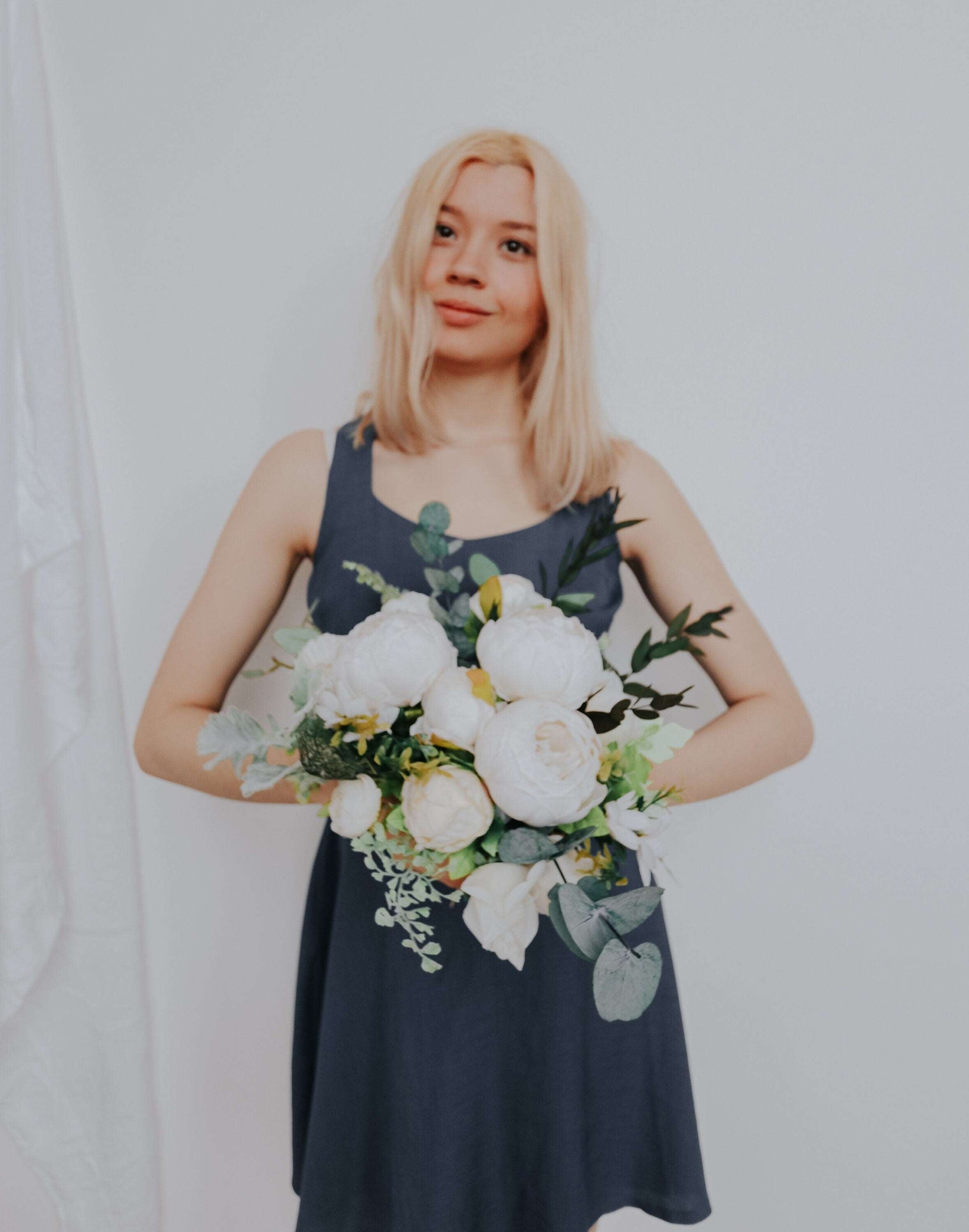 hiddenbotanicsweddings Bouquets Dried & Artificial Flowers Bridal Bouquet - Eucalyptus Green & White