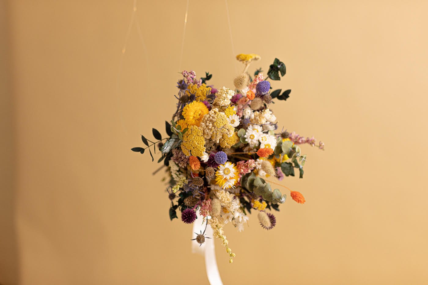hiddenbotanicsweddings Bouquets Colourful Dried Flower Bridal Bouquet - Golden Yellow & Green No.1
