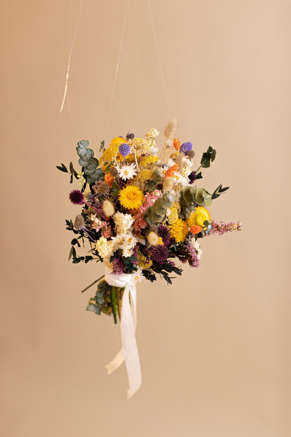 hiddenbotanicsweddings Bouquets Colourful Dried Flower Bridal Bouquet - Golden Yellow & Green No.1