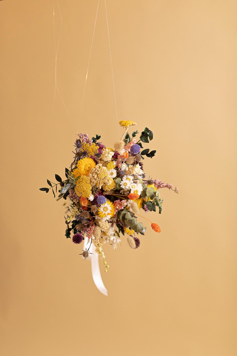 hiddenbotanicsweddings Bouquets Colourful Dried Flower Bridal Bouquet - Golden Yellow & Green No.1