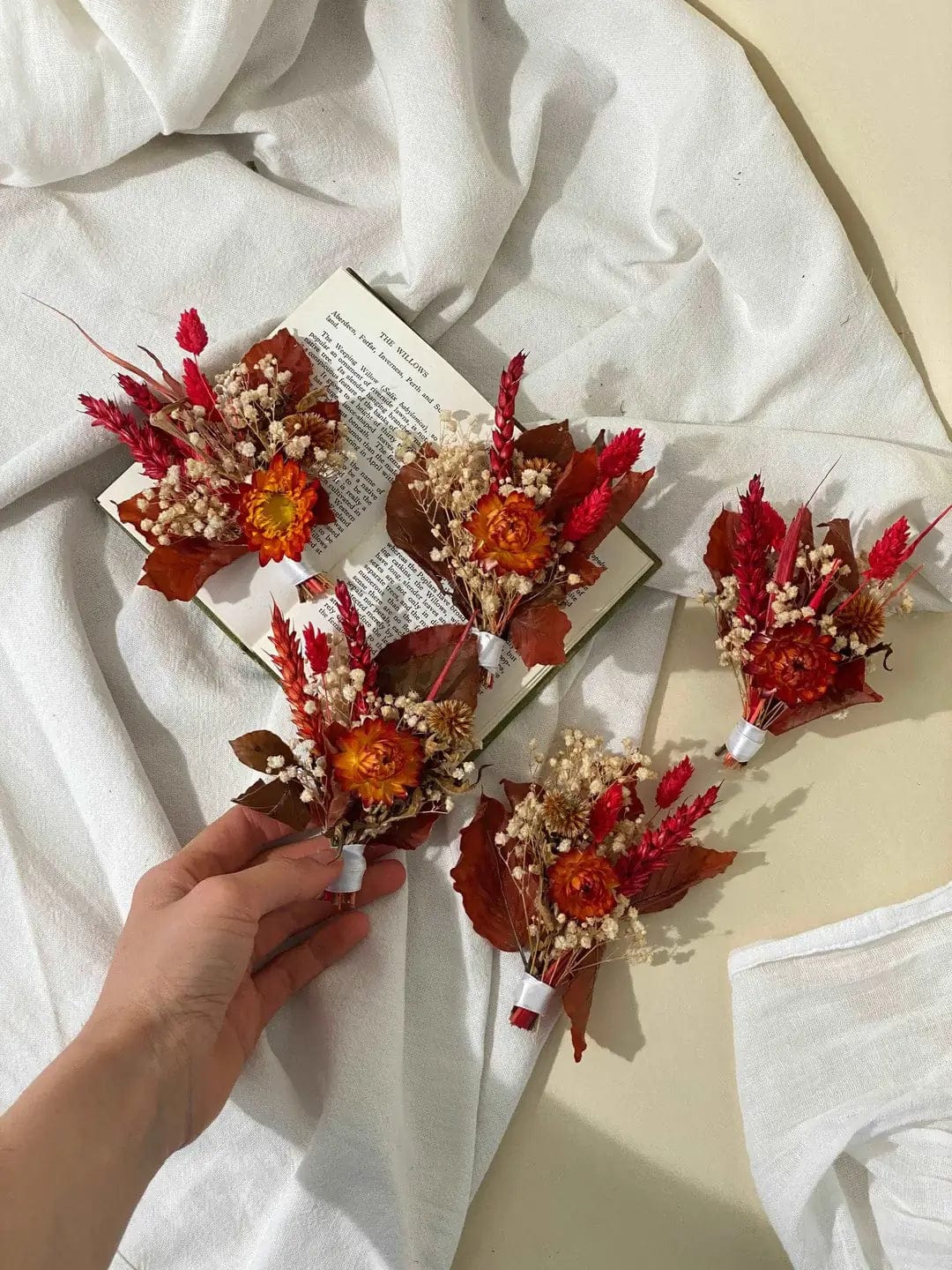 hiddenbotanicsweddings Bouquets Dried Flowers Bridal Bouquet - Burnt Orange & Cream No. 7