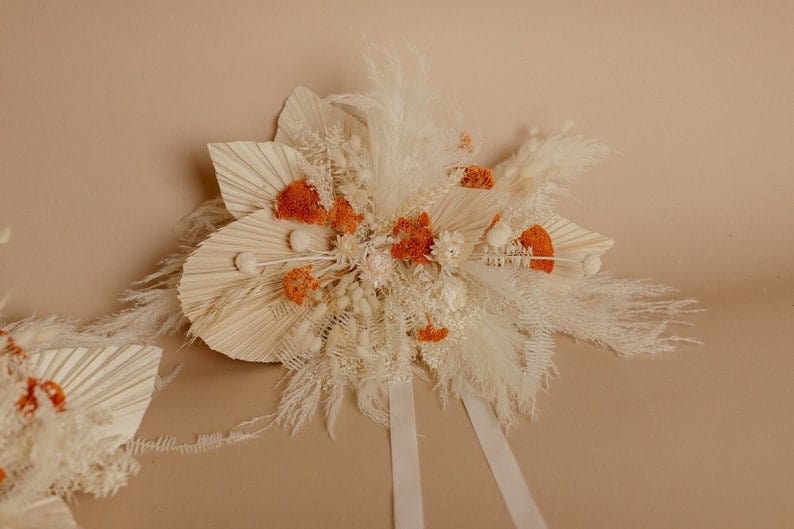hiddenbotanicsweddings Bouquets Dried Flowers Bridal Bouquet - Burnt Orange & Cream No. 8