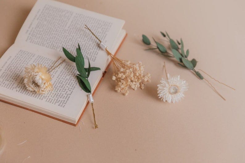 hiddenbotanicsweddings Bouquets Dried Flowers Bridal Bouquet - Eucalyptus Green & Cream