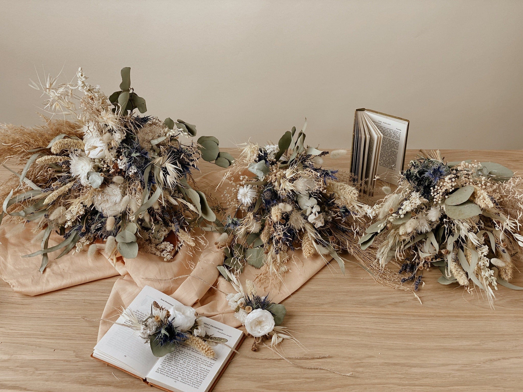 hiddenbotanicsweddings Bouquets Dried Flowers Bridal Bouquet - Soft Green & Cream