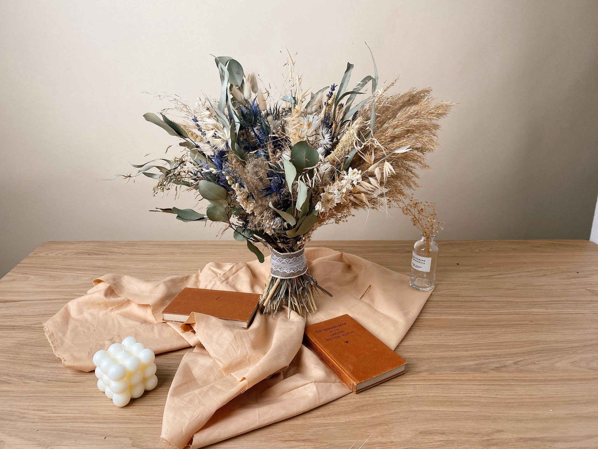 hiddenbotanicsweddings Bouquets Dried Flowers Bridal Bouquet - Soft Green & Cream